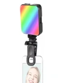 RGB Mini Klipsli LED Işık  Ayarlanabilir Açı  Taşınabilir, Şarjlı, Cep Tipi Video ve Yayın Aydınlatma Lambası - 8