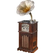 Gramofon Ahşap Standlı Plakçalar 135cm Radyo Bluetooth Usb Pikap C0352 thumbnail 1