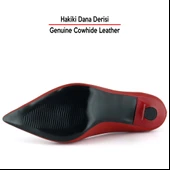 Erkan Saçmacı Suzanna Kırmızı Hakiki Dana Derisi Sivri Burun Klasik İnce Topuklu Ayakkabı - 6