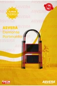 ASVERA Patika 2’li Ev Tipi Merdiven – Kırmızı Renk, Hafif, Kaymaz ve Dayanıklı Tasarım thumbnail 2