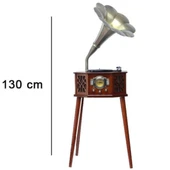 Gramofon Ahşap Standlı Pikap Plakçalar Radyo Bluetooth Usb 130cm CW003 thumbnail 3