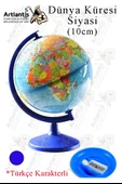 Dünya Küresi 10cm Siyasi 1 Adet Masaüstü Siyasi Dünya Küresi Coğrafya Sınıf Eğitim Kalemtraşlı Dünya - 2
