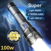 OR-G500 100W Ultra Güçlü Şarj Edilebilir El Feneri - Powerbank Özellikli, 1000 Metre Teleskopik Zoomlu - 1