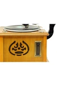 Gramofon Kare Ahşap Plakçalar Radyo Bluetooth Usb C0103 thumbnail 10