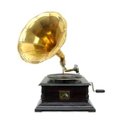 Gramofon Plakçalar Nostaljik Kurmalı Ahşap Kare ASIG509 thumbnail 2