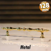 Mobilya Mutfak Dolabı Çekmece Dolap Kulpları Kapak Kulpu Kulbu Gold 128 mm Metal Kulp thumbnail 2