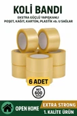 6 Adet-100 Metre Şeffaf Koli Bandı – Extra Strong 40 Micron Kalınlık, Güçlü Yapışkan - 1