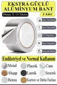 Alüminyum Bant 10 Metre 3 Paket Aliminyum Folyo Yapışkanlı Band Aspiratör Soba Borusu Tamir Sıcaklığa Dayanıklı Yanmaz - 1