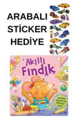 ARABALI STİCKER HEDİYELİ - OKUL ÖNCESİ RESİMLİ KİTAPLAR MASAL - AKILLI FINDIK thumbnail 1