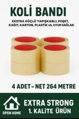 4 Adet-264 Metre Şeffaf Koli Bandı – Extra Strong 40 Micron Kalınlık, Güçlü Yapışkan - 1
