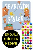 EMOJİLİ  STİCKER HEDİYE  - OKUL ÖNCESİ RESİMLİ KİTAPLAR  - SEVDİĞİM ŞEYLER thumbnail 1