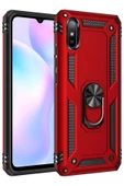 Litae Trend BFS Xiaomi Redmi 9A Kılıf Sofya Yüzüklü Silikon Kapak - Kırmızı - 1
