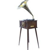 Gramofon Ahşap Standlı Plakçalar Radyo Bluetooth Usb Pikap CW004 thumbnail 2