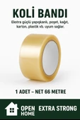 1 Adet-66 Metre Şeffaf Koli Bandı – Extra Strong 40 Micron Kalınlık, Güçlü Yapışkan - 1