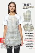 Trendy 3lü Set Sıvı Su Geçirmez Mutfak Önlüğü Isıya Dayanıklı Fırın Eldiveni Ve Tutacak Çeyiz Seti - 5
