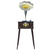 Gramofon Ahşap Standlı Plakçalar Radyo Bluetooth Usb Pikap CW004 thumbnail 1
