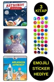 EMOJİLİ  STİCKER HEDİYE  - OKUL ÖNCESİ RESİMLİ KİTAPLAR  - ASTRONOT OLACAĞIM - DORUK thumbnail 1