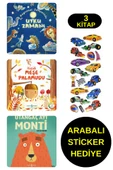 ARABALI STİCKER HEDİYELİ - OKUL ÖNCESİ RESİMLİ KİTAPLAR – HAYVANAT BAHÇESİNDE UYKU ZAMANI - MONTİ thumbnail 1