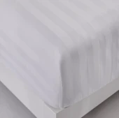 Nivora Çift Kişilik Çizgili Pamuk Saten Çarşaf | 240x280 | Mix & Match | Otel Serisi thumbnail 6