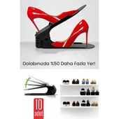 10'lu Ayakkabı Düzenleyici Set – Çift Katlı Tasarım | Dolap İçi Alan Tasarrufu | Ayarlanabilir Yükseklik - 1