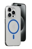 iPhone 15 Pro Kılıf Bubble Magsafe Kapak - Mavi thumbnail 1