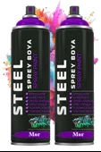 Mor Sprey Boya 200 ml 2 Adet Hızlı Kuruyan Profesyonel Ahşap Plastik Demir Metal Cam Porselen Duvar Renkli - 1