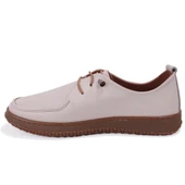 Dagoster DZA07-12981124 Ekru Ortopedik Günlük Deri Kadın Ayakkabı thumbnail 3