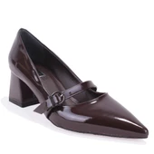 Dagoster DZA07-129604 Kahve Rugan Klasik Topuklu Kadın Ayakkabı thumbnail 1