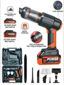 20000Pa Güçlü Emişli Çift Bataryalı Dijital Göstergeli Kablosuz Vakumlu Üflemeli Araç Süpürgesi thumbnail 1