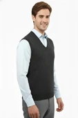 Erkek V Yaka Süveter Çelik Örgü Regular Kalıp 5201H BGL-ST04842 thumbnail 9