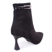 Dagoster DZA07-11332005 Siyah Süet Klasik Topuklu Kadın Bot thumbnail 4