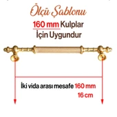 Metal Kulp 160 mm-16 cm Mobilya Mutfak Çekmece Dolabı Dolap Kapak Kulpları Kulbu Altın Gold thumbnail 3