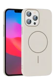 iPhone 15 Pro Max Broş Magsafe Kapak - Krem thumbnail 3