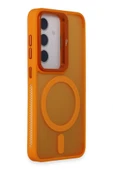 Samsung Galaxy S24 Flet Lens Magsafe Kapak - Turuncu thumbnail 2