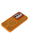 Samsung Galaxy S24 Flet Lens Magsafe Kapak - Turuncu thumbnail 10