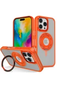 iPhone 16 Pro Banza Magsafe Standlı Kapak - Turuncu thumbnail 1
