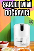 Şarjlı Portatif Doğrayıcı Mini Pratik Rondo El Doğrayıcı Üç lı Çelik lı thumbnail 1