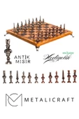 MC40 Antik Mısır Figürlü Metal Satranç Takımı - Lüks Hediyelik Satranç Takımı - 1