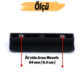 Plastik Kulp 64 mm Mutfak Mobilya Çekmece Mutfak Dolap Dolabı Kulpları Kapak Kulbu 6.4 cm Siyah thumbnail 2