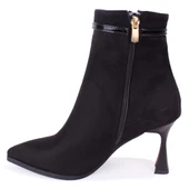 Dagoster DZA07-11332005 Siyah Süet Klasik Topuklu Kadın Bot thumbnail 3
