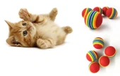 2 ADET GÖKKUŞAĞI RENKLI KEDI KÖPEK OYUN TOPU thumbnail 3