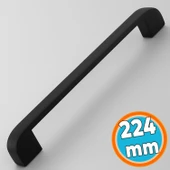Mutfak Mobilya Çekmece Mutfak Dolap Dolabı Kulpları Kapak Kulbu 22.4 cm Kulp 224 mm Siyah Metal thumbnail 1