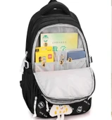 3 LÜ SET Yeni Öğrenci Sırt Okul Çantası Basit Kore Tarzı Kadın Seyahat Çantası YEŞİL thumbnail 3