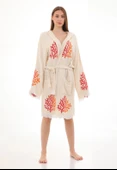 Coral Wooden Stamp Bathrobe - 3