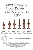 MC40 Antik Mısır Figürlü Metal Satranç Takımı - Lüks Hediyelik Satranç Takımı - 6