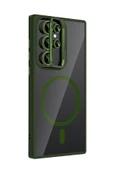 Samsung Galaxy S25 Ultra Remim Lensli Magsafe Standlı Kapak - Koyu Yeşil thumbnail 3
