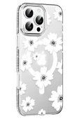 Apple iPhone 16 Pro Floral Magsafe Kapak - Beyaz thumbnail 1