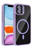 Apple iPhone 11 Remim Lensli Magsafe Standlı Kapak - Lila thumbnail 1