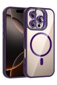 Apple iPhone 16 Pro Max Remim Lensli Magsafe Standlı Kapak - Derin Mor thumbnail 5