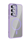Samsung Galaxy S24 FE Remim Lensli Magsafe Standlı Kapak - Lila thumbnail 3